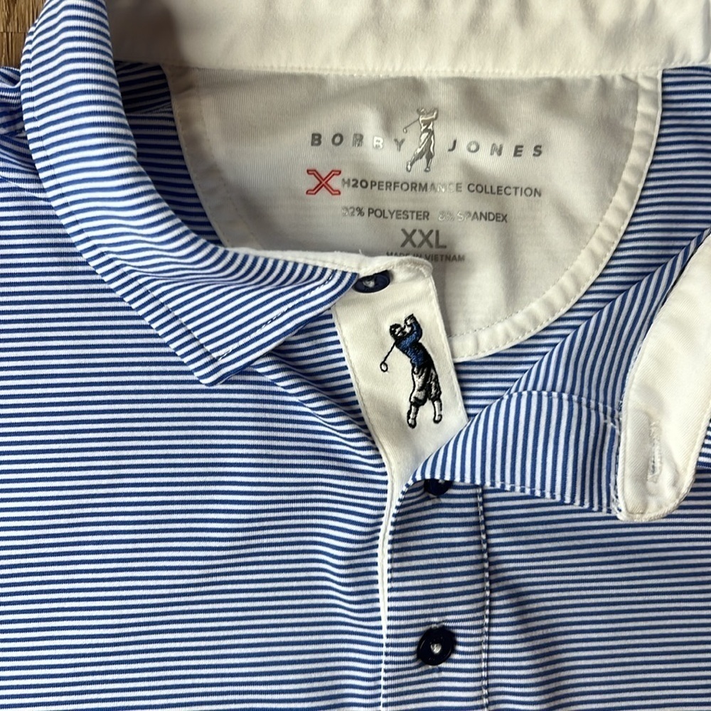 Bobby Jones Blue and White Stripe Performance Collection XXL
